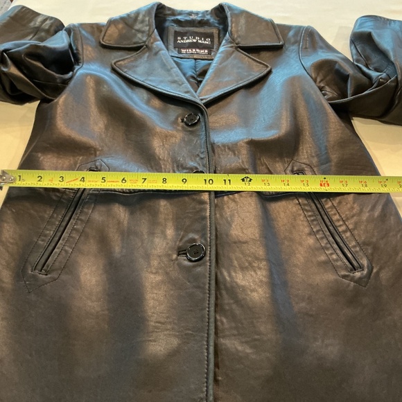 Studio Andrew Marc Wilsons Women S  Black Leather Blazer Jacket Butter Soft Glam - Picture 3 of 8